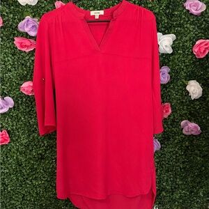 Meraki Bright Red Tunic Top